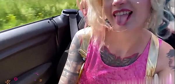  Crazy Harley Quinn Masturbate Anal and Hard Ass Fuck Outdoor in the Cabriolet